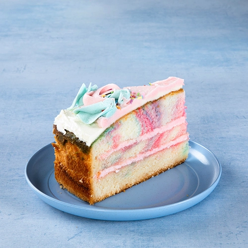 Unicorn cake with pink and blue cream